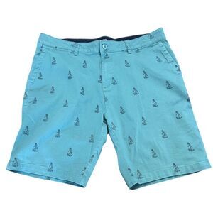 Rugby University Teal Hula Girl Shorts Size 38 Casual Summer